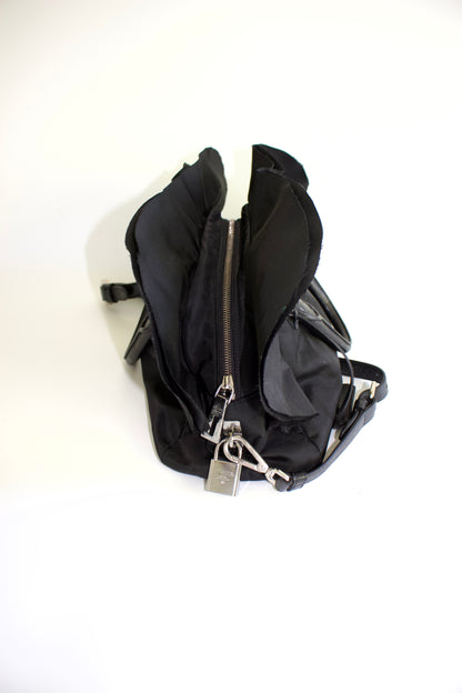 Prada FW 2008 black ruffled nylon crossbody bag