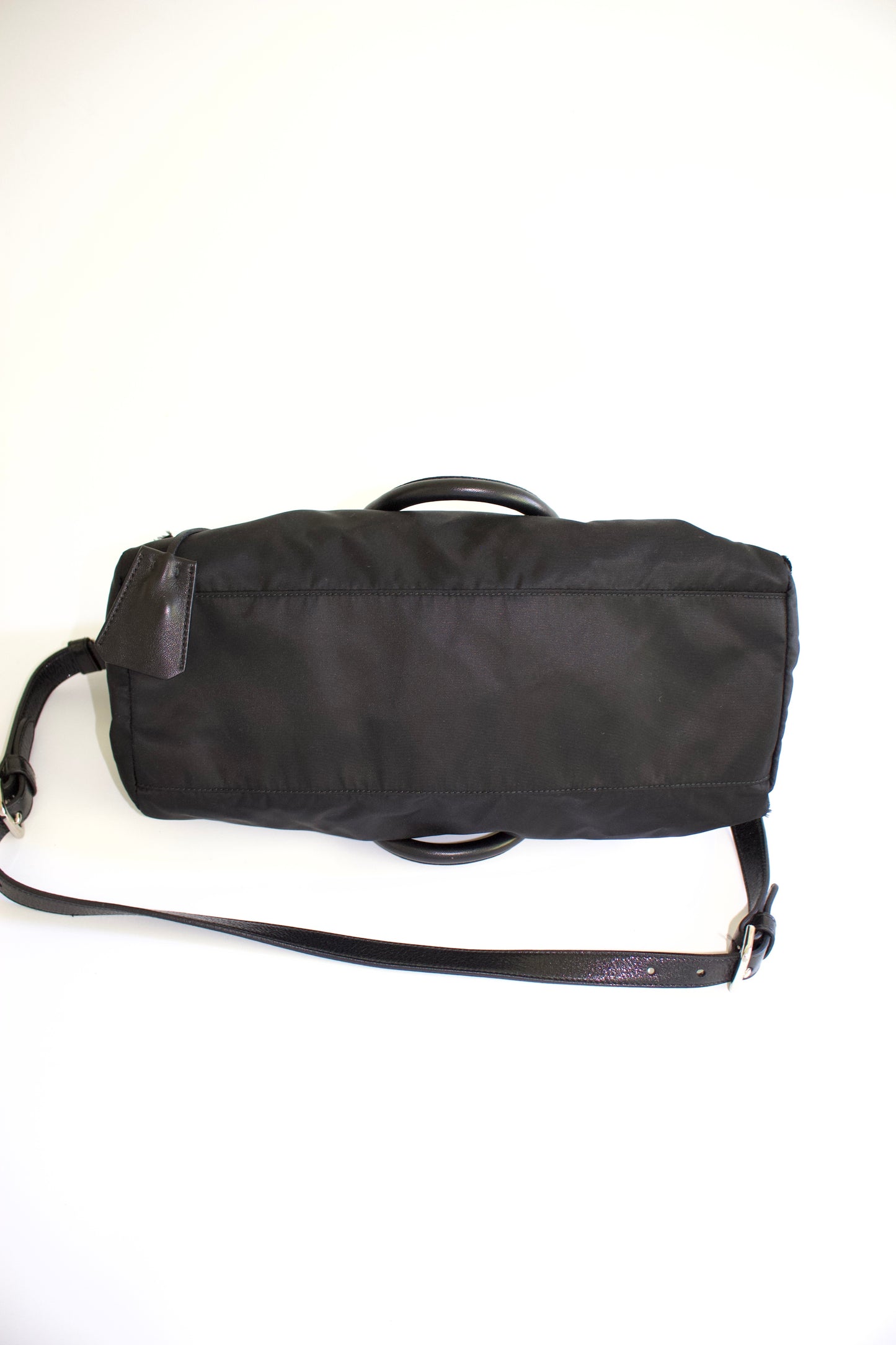 Prada FW 2008 black ruffled nylon crossbody bag