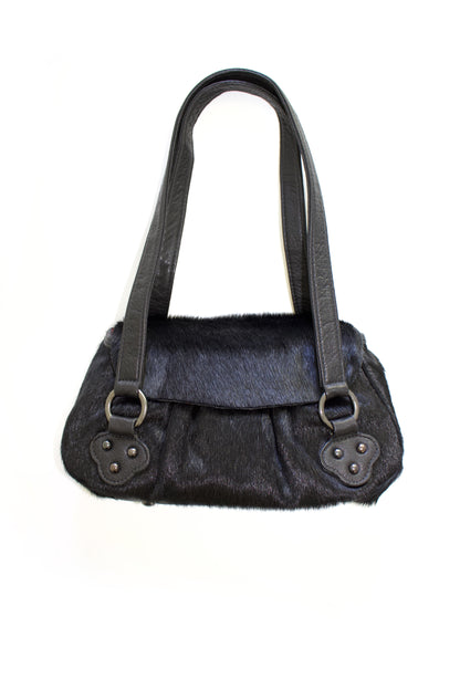 Christian Lacroix black cowhide shoulder bag