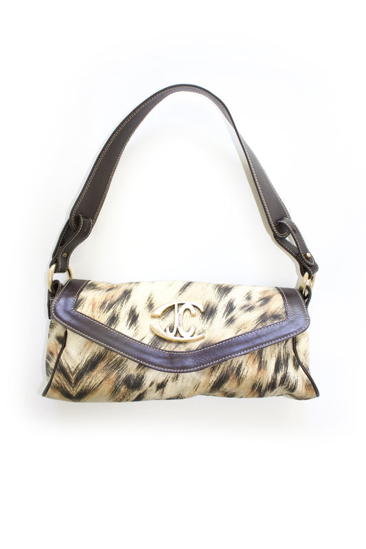 Roberto Cavalli 2000s animal print shoulder bag