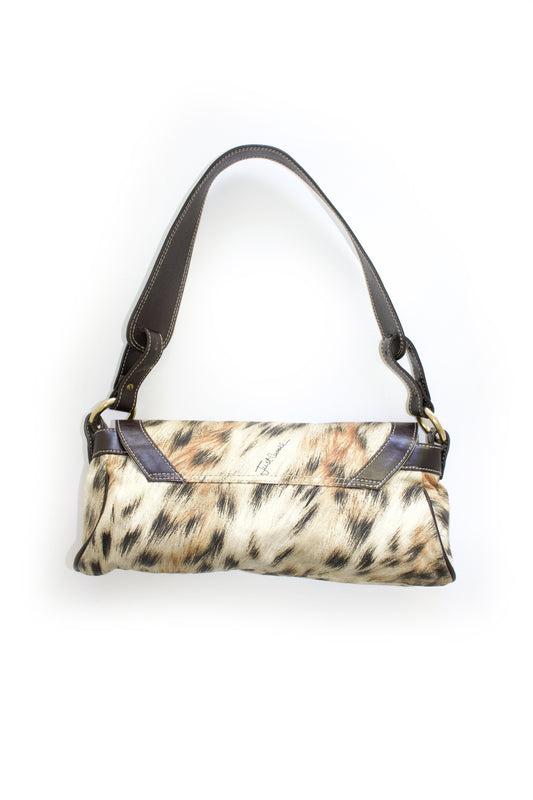 Roberto Cavalli 2000s animal print shoulder bag