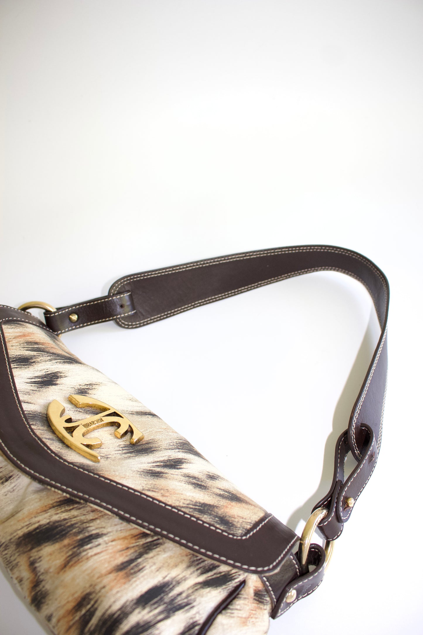 Roberto Cavalli 2000s animal print shoulder bag