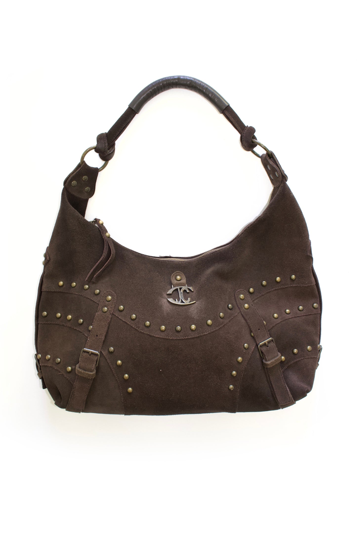 Roberto Cavalli 2000s brown suede hobo bag