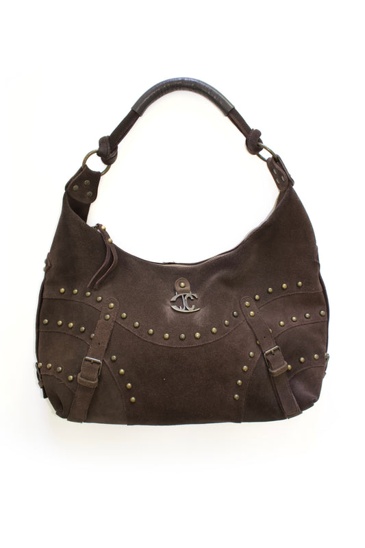 Roberto Cavalli 2000s brown suede hobo bag