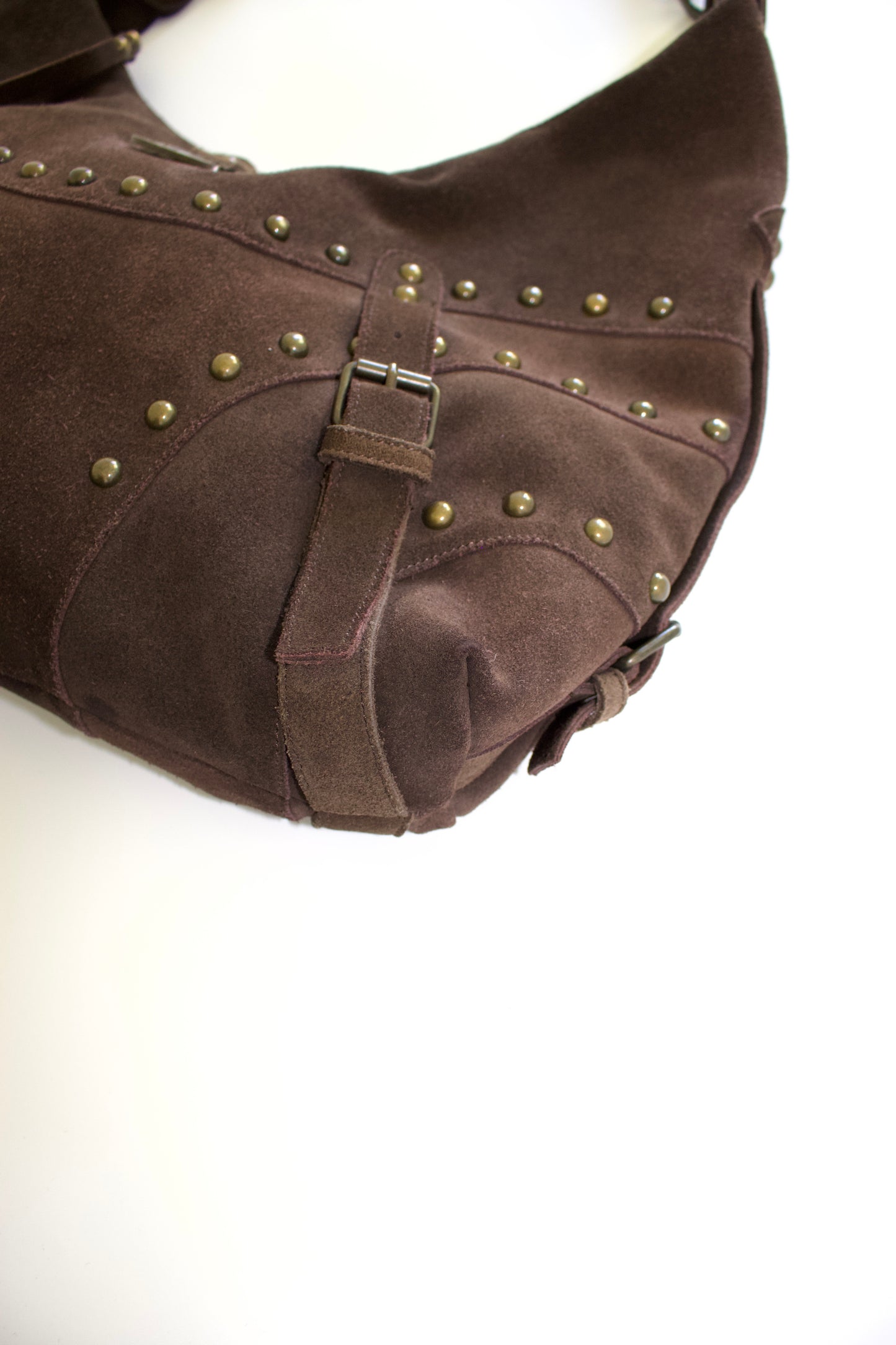 Roberto Cavalli 2000s brown suede hobo bag
