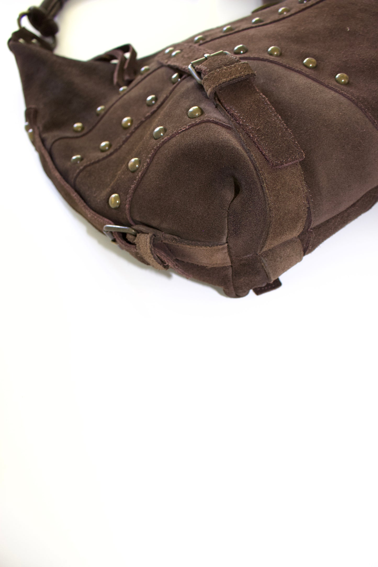 Roberto Cavalli 2000s brown suede hobo bag
