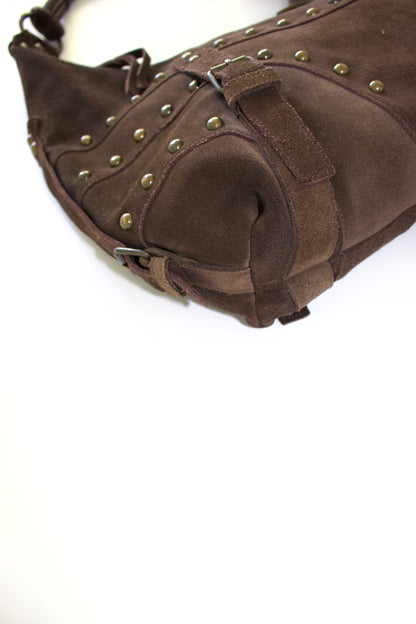 Roberto Cavalli 2000s brown suede hobo bag