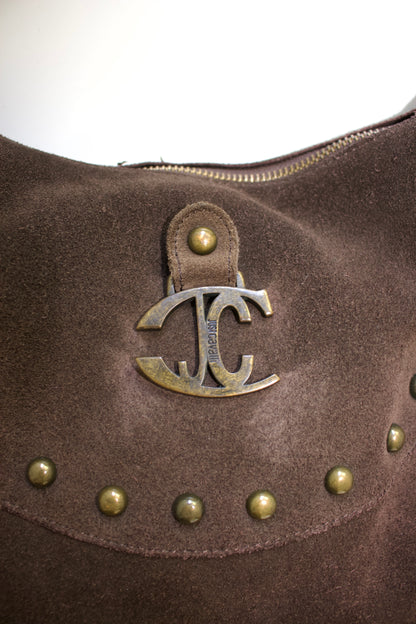 Roberto Cavalli 2000s brown suede hobo bag