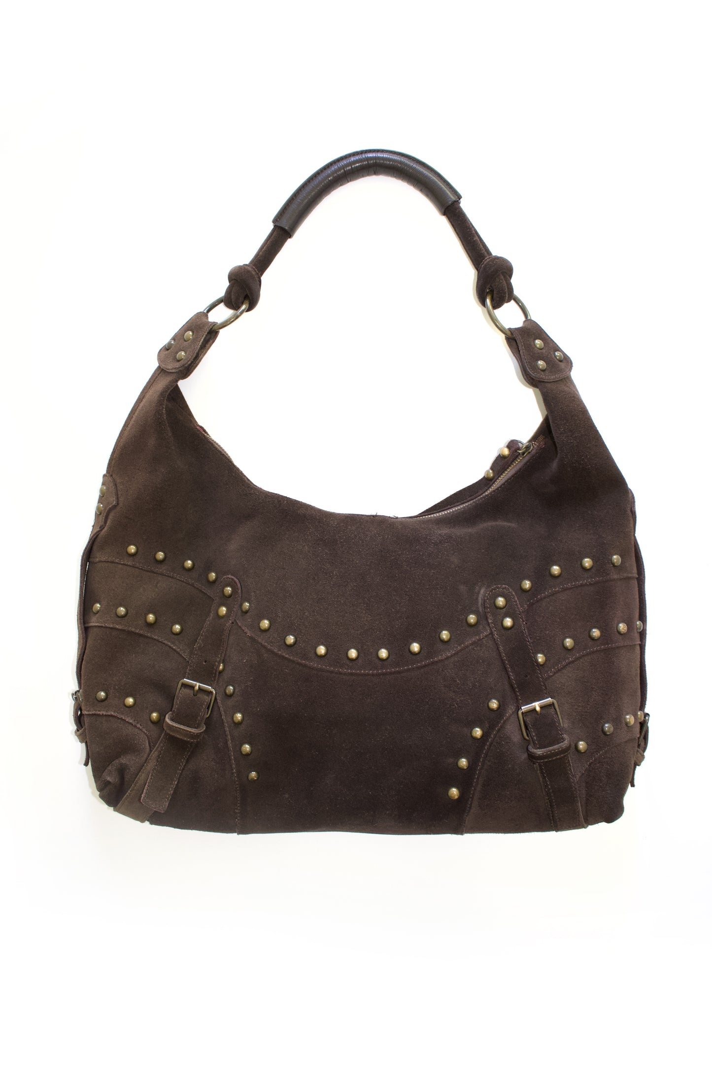 Roberto Cavalli 2000s brown suede hobo bag