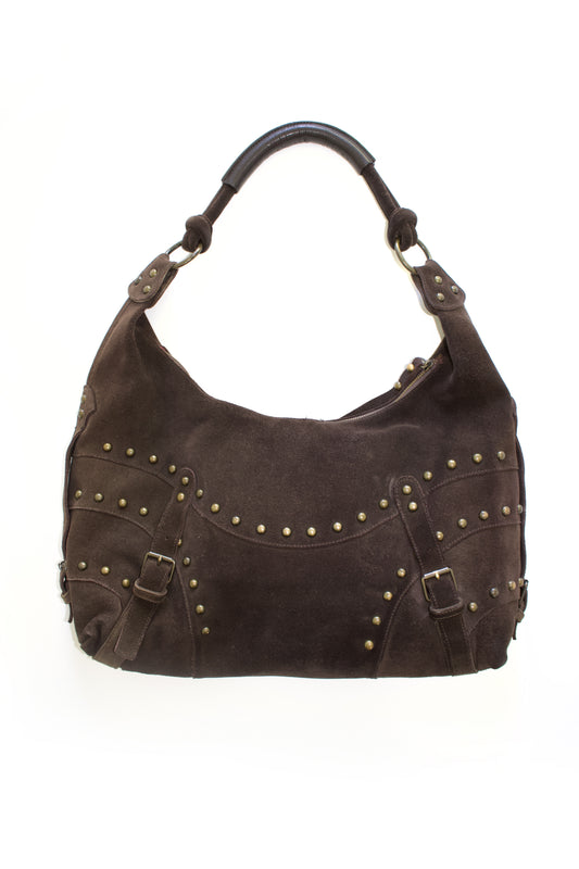 Roberto Cavalli 2000s brown suede hobo bag