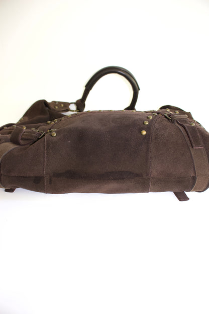 Roberto Cavalli 2000s brown suede hobo bag