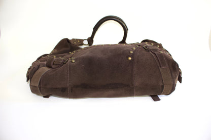 Roberto Cavalli 2000s brown suede hobo bag