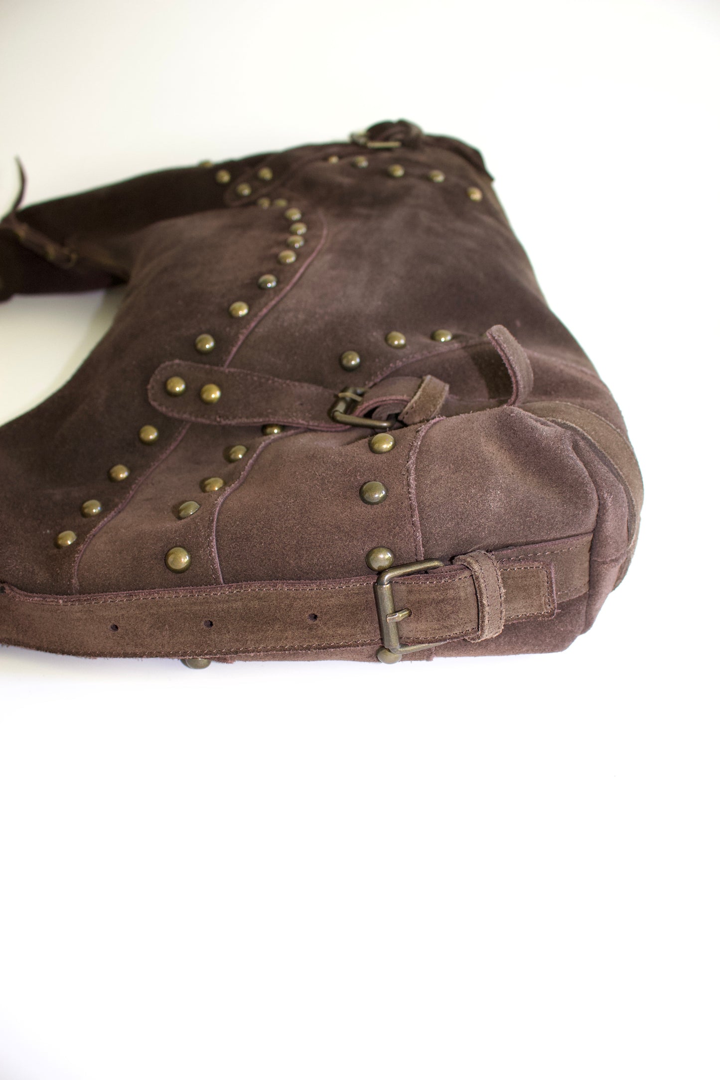 Roberto Cavalli 2000s brown suede hobo bag