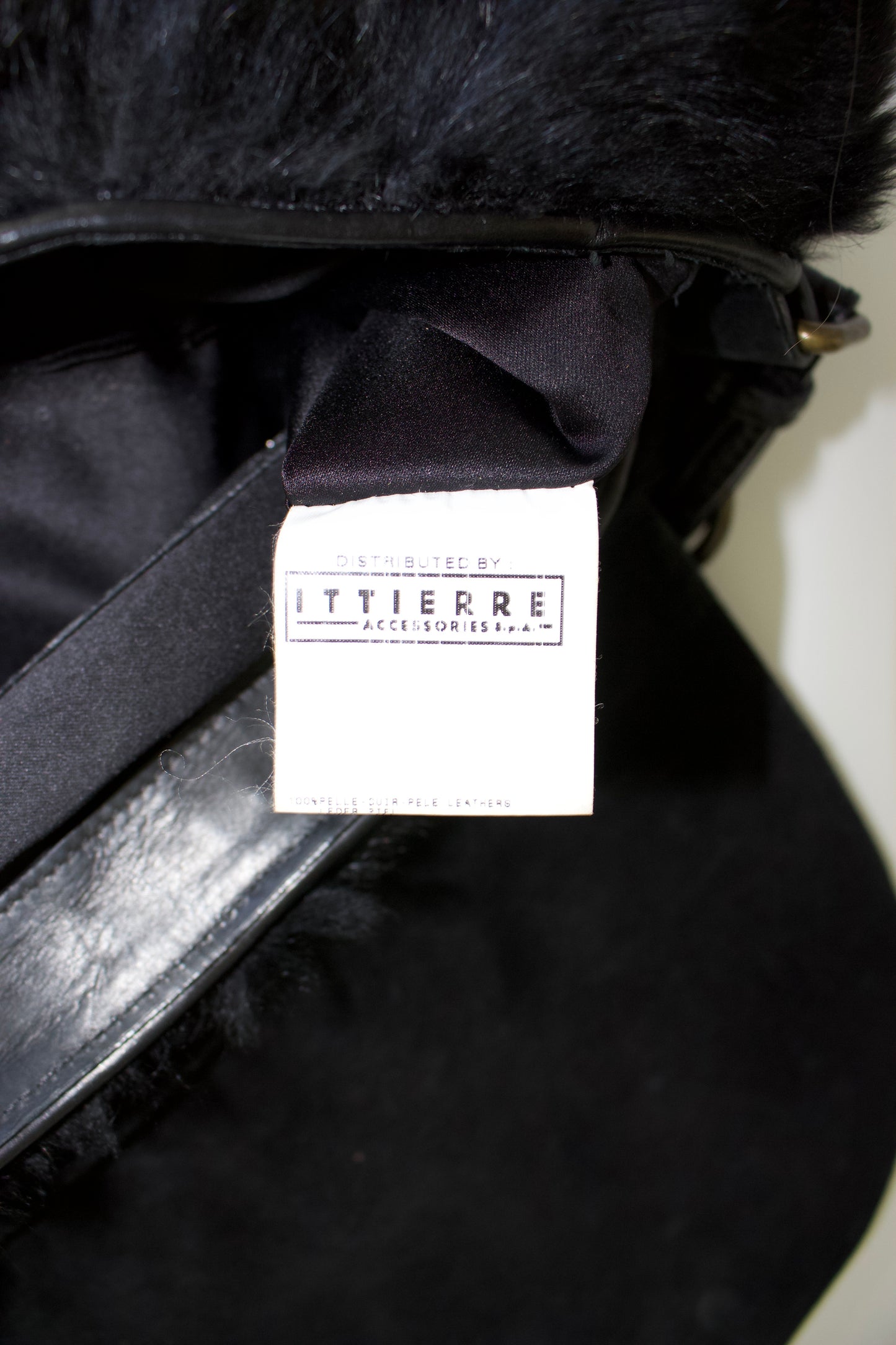 Roberto Cavalli 2000s black fur shoulder bag