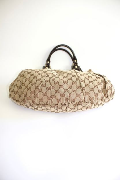 Gucci brown GG canvas studded Pelham shoulder bag