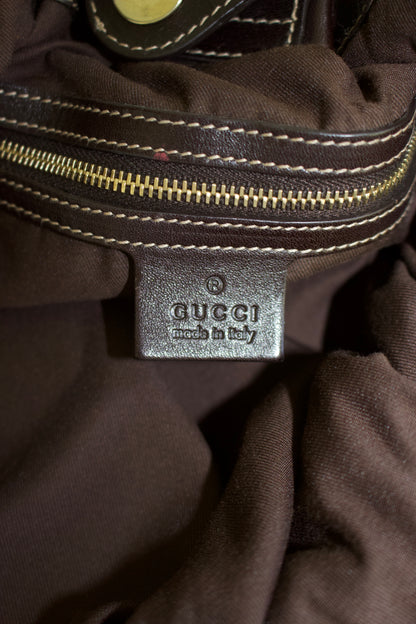Gucci brown GG canvas studded Pelham shoulder bag