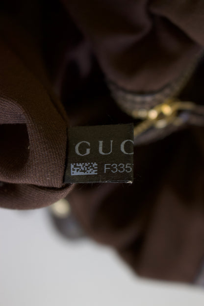 Gucci brown GG canvas studded Pelham shoulder bag