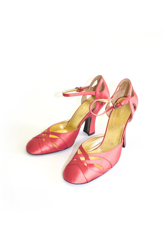 Miu Miu FW 2003 pink satin heels