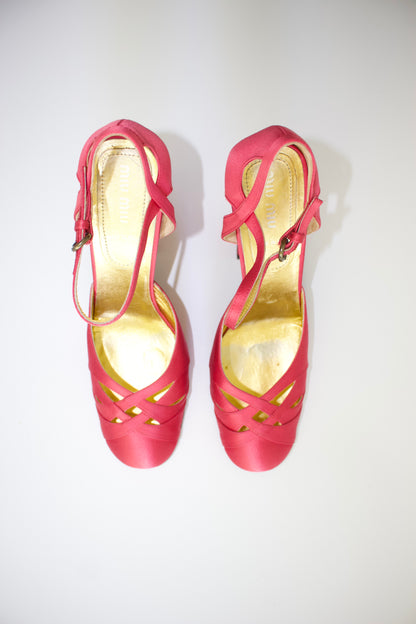 Miu Miu FW 2003 pink satin heels