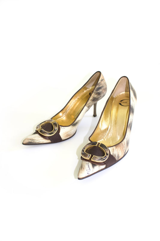 Roberto Cavalli 2000s animal-print kitten heels