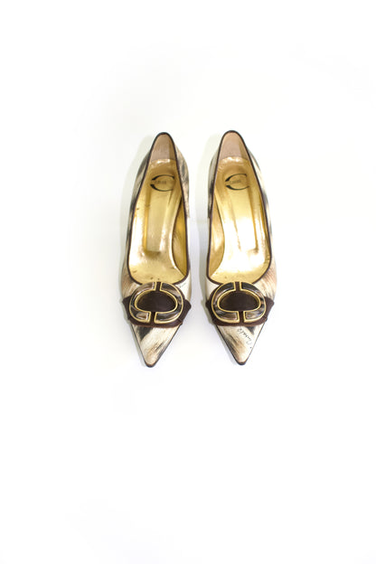 Roberto Cavalli 2000s animal-print kitten heels