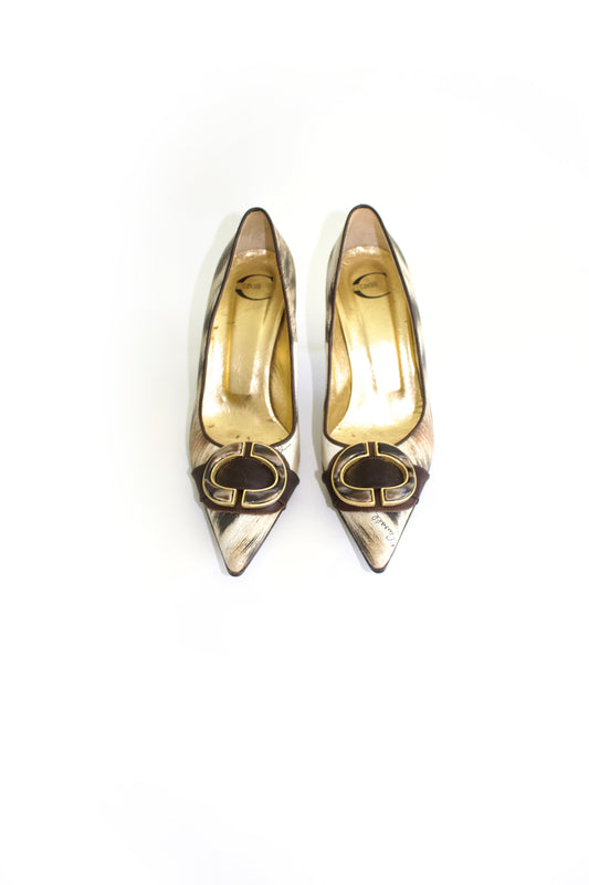 Roberto Cavalli 2000s animal-print kitten heels