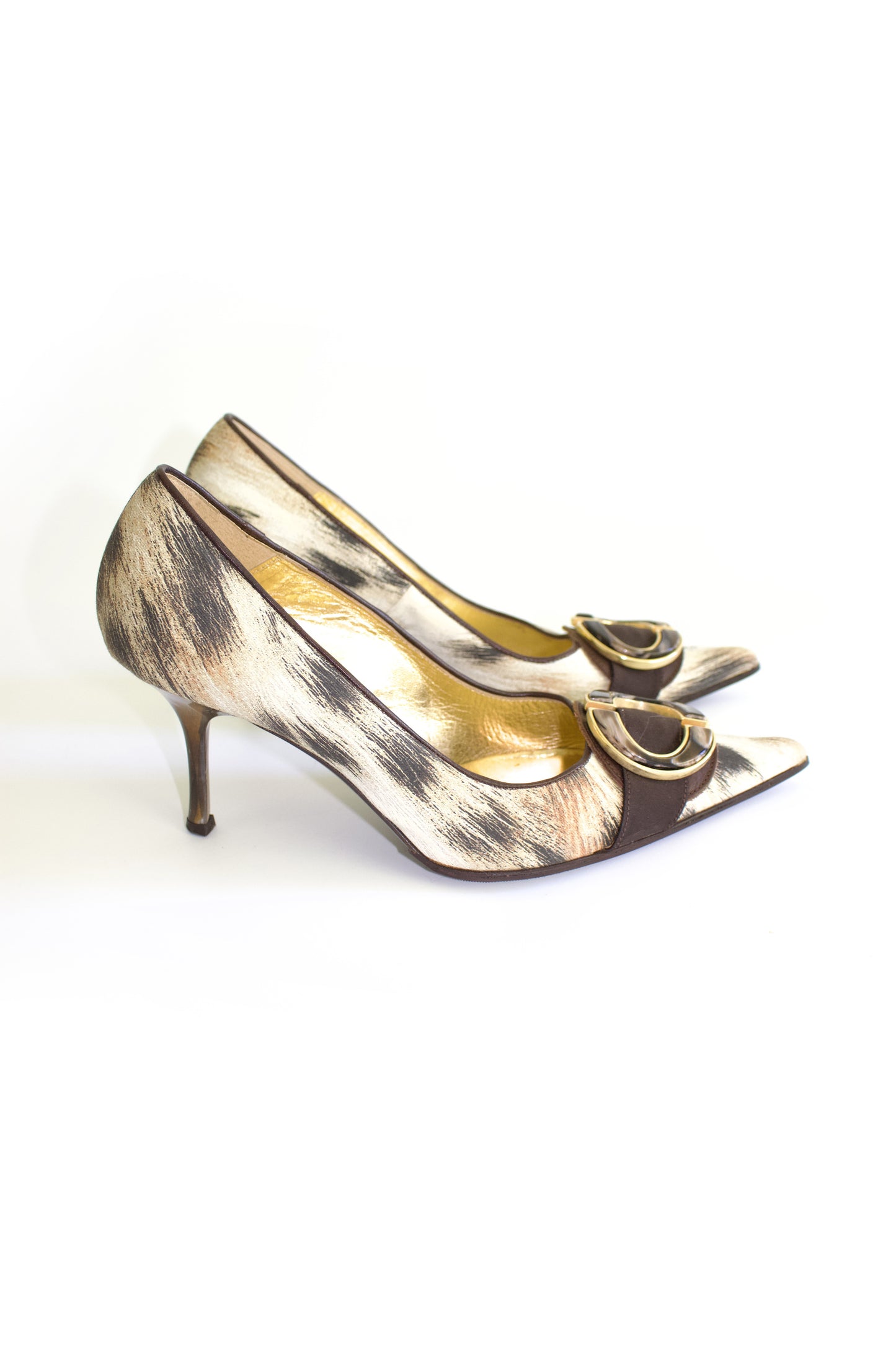 Roberto Cavalli 2000s animal-print kitten heels