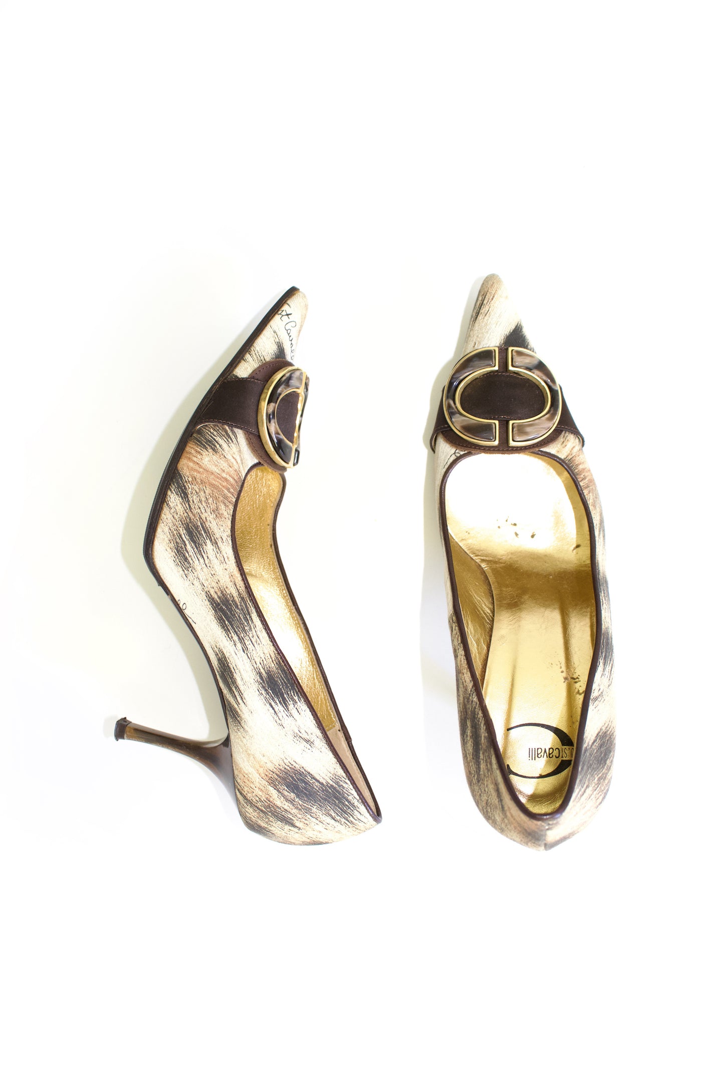 Roberto Cavalli 2000s animal-print kitten heels
