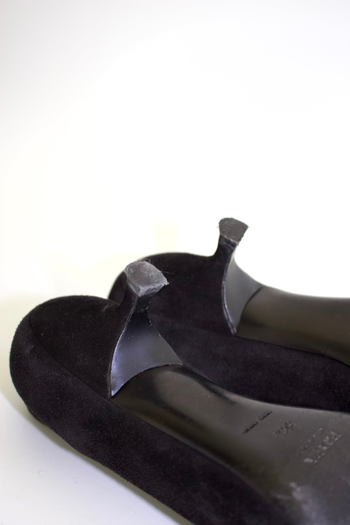 Prada SS 2002 black suede kitten heels