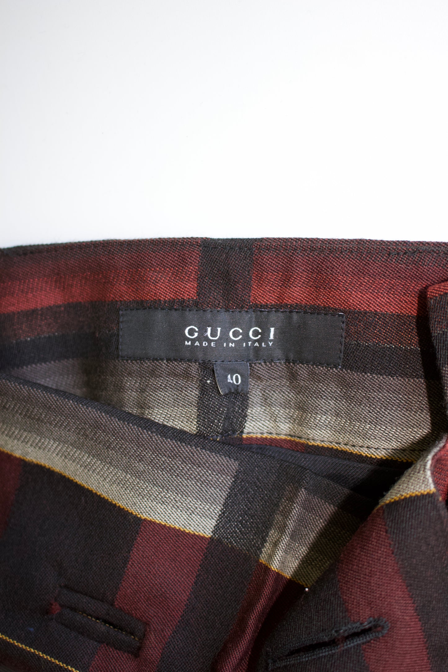 Gucci FW 2007 red and black tartan mini-skirt