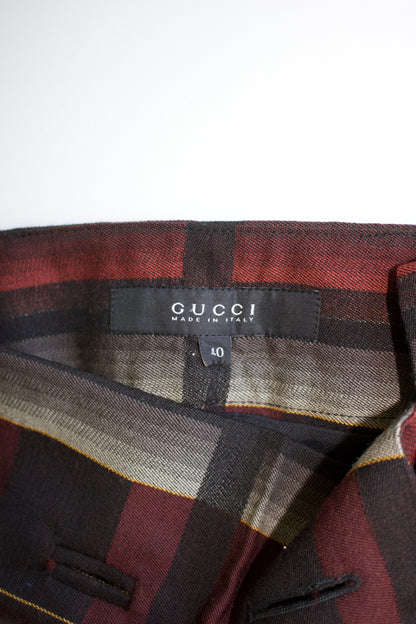 Gucci FW 2007 red and black tartan mini-skirt