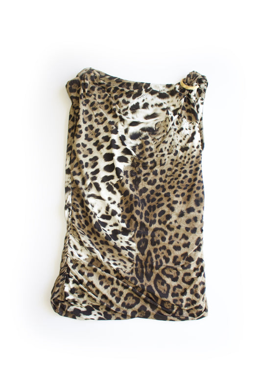 Roberto Cavalli 2000s cheetah print top