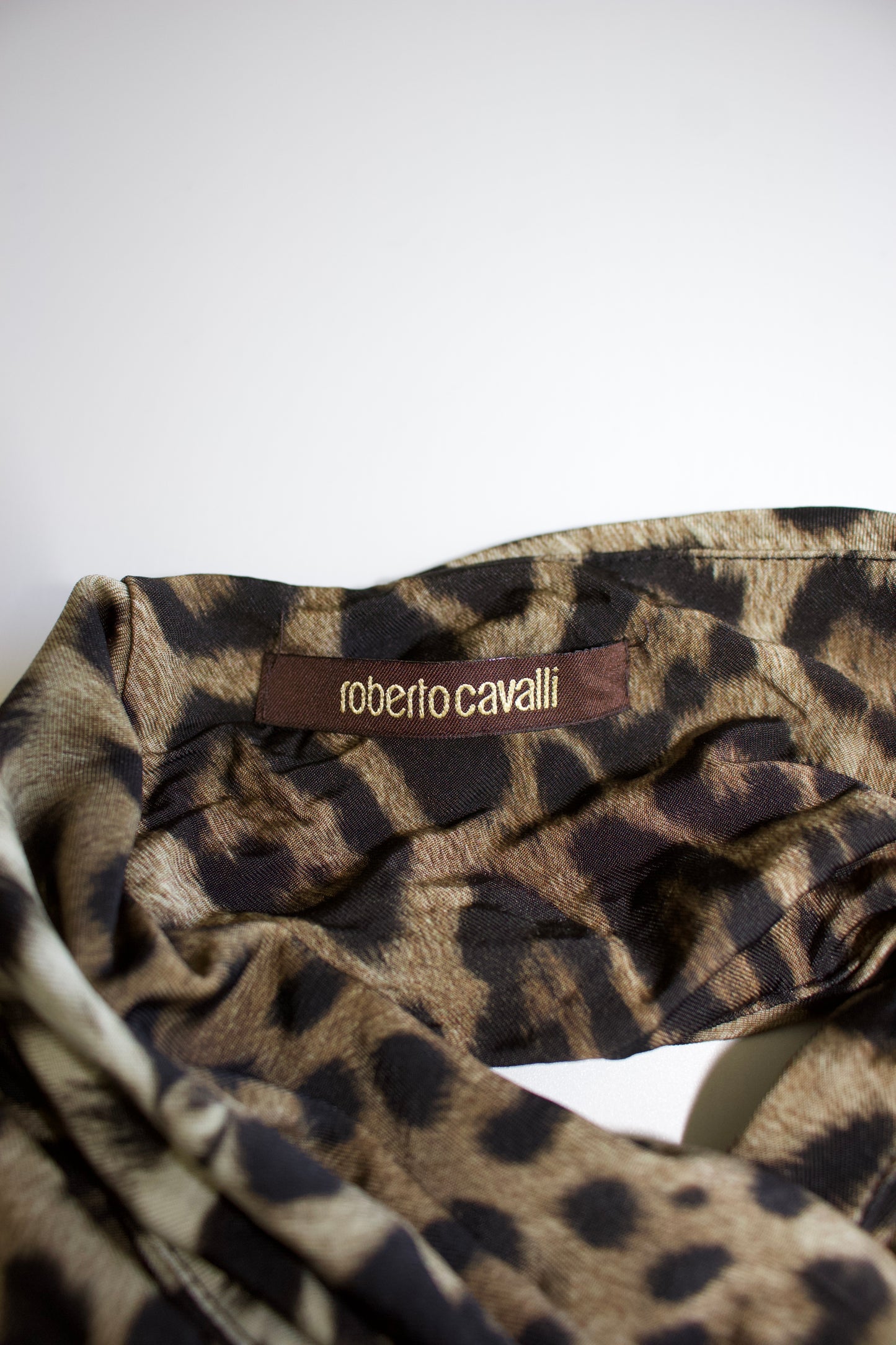 Roberto Cavalli 2000s cheetah print top