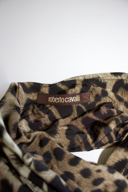 Roberto Cavalli 2000s cheetah print top