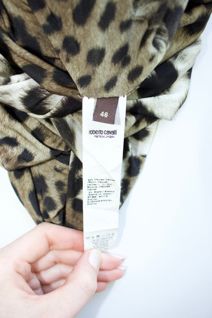Roberto Cavalli 2000s cheetah print top