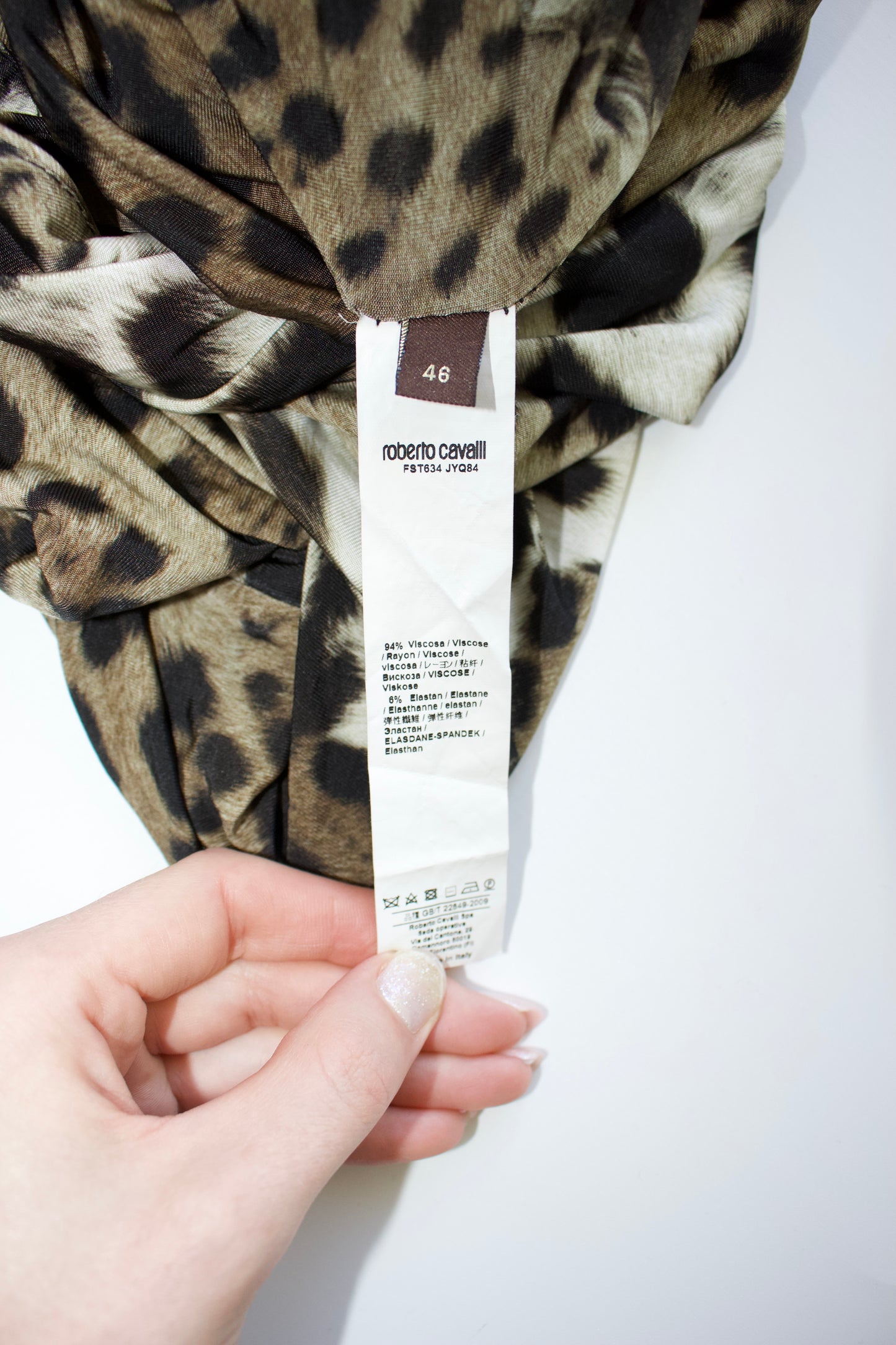 Roberto Cavalli 2000s cheetah print top
