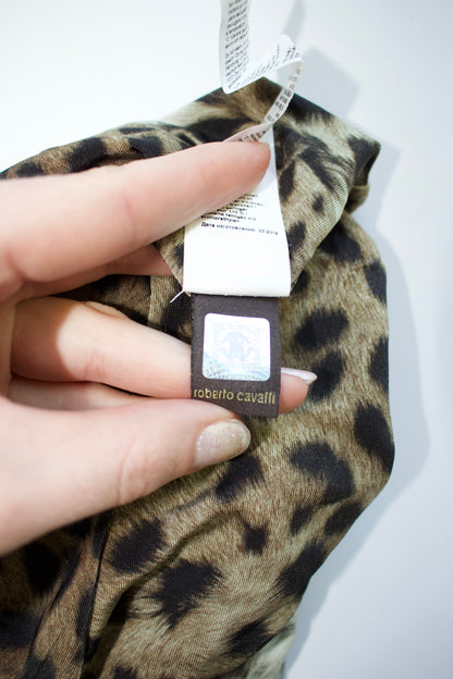 Roberto Cavalli 2000s cheetah print top