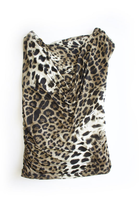 Roberto Cavalli 2000s cheetah print top
