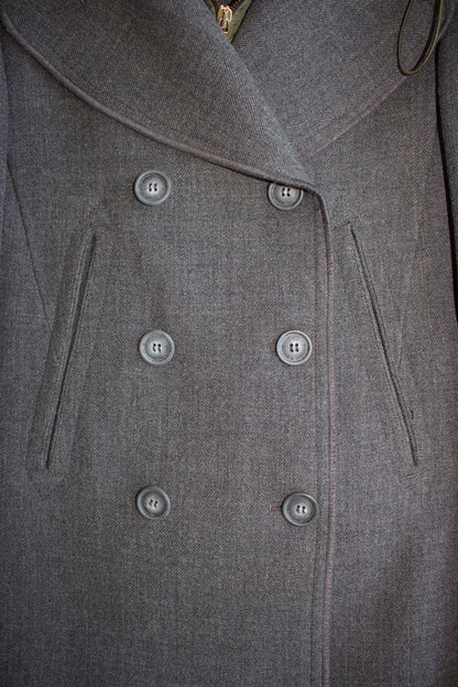 Dolce & Gabbana 2000s grey wool jacket with fur hood