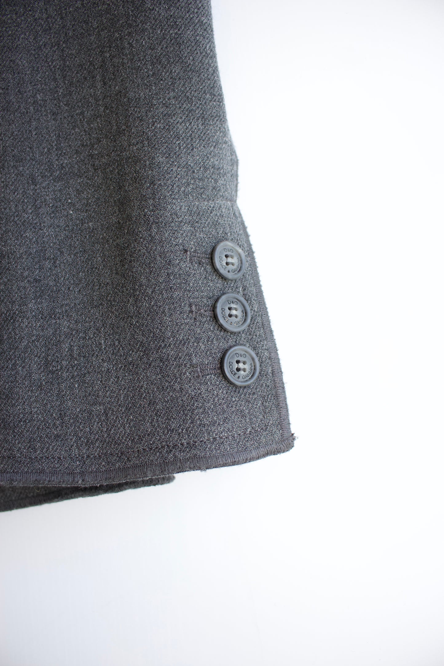 Dolce & Gabbana 2000s grey wool jacket with fur hood