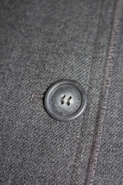 Dolce & Gabbana 2000s grey wool jacket with fur hood