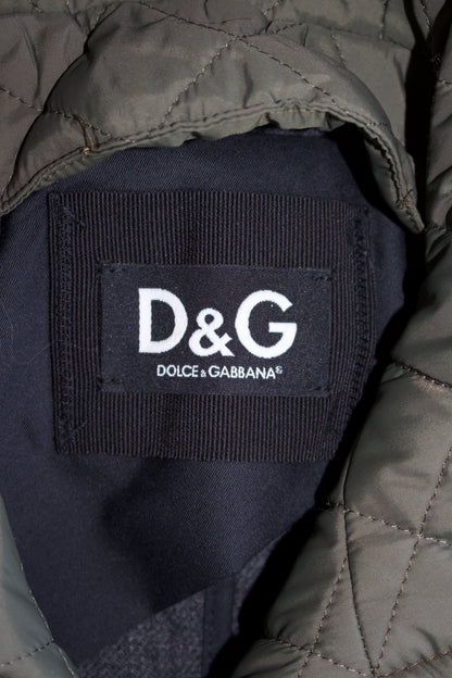 Dolce & Gabbana 2000s grey wool jacket with fur hood