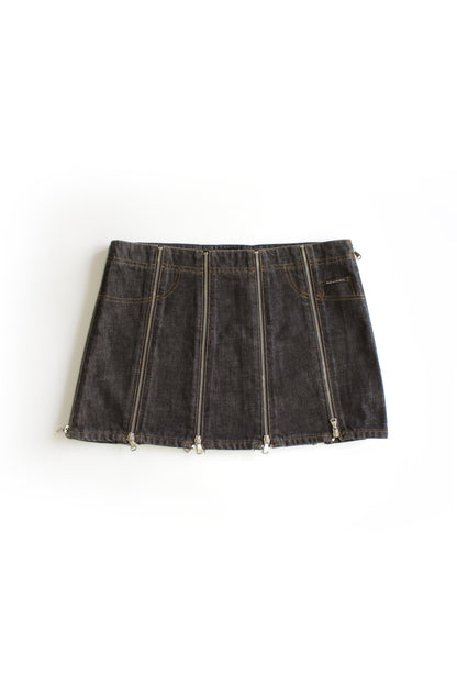 Dolce & Gabbana SS 2003 grey mini-skirt with zippers