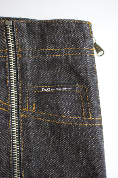 Dolce & Gabbana SS 2003 grey mini-skirt with zippers