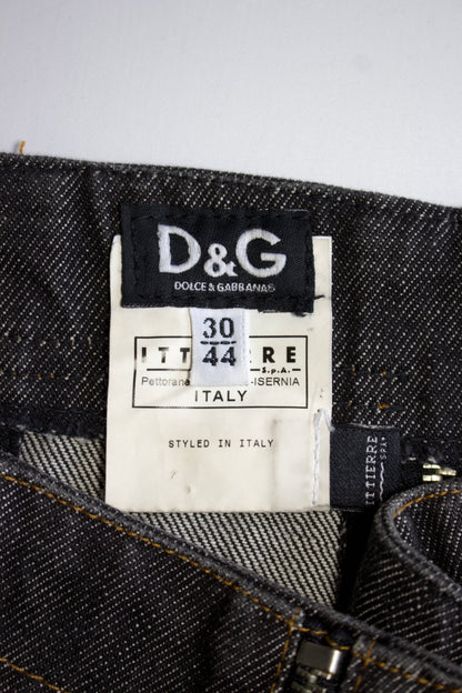Dolce & Gabbana SS 2003 grey mini-skirt with zippers