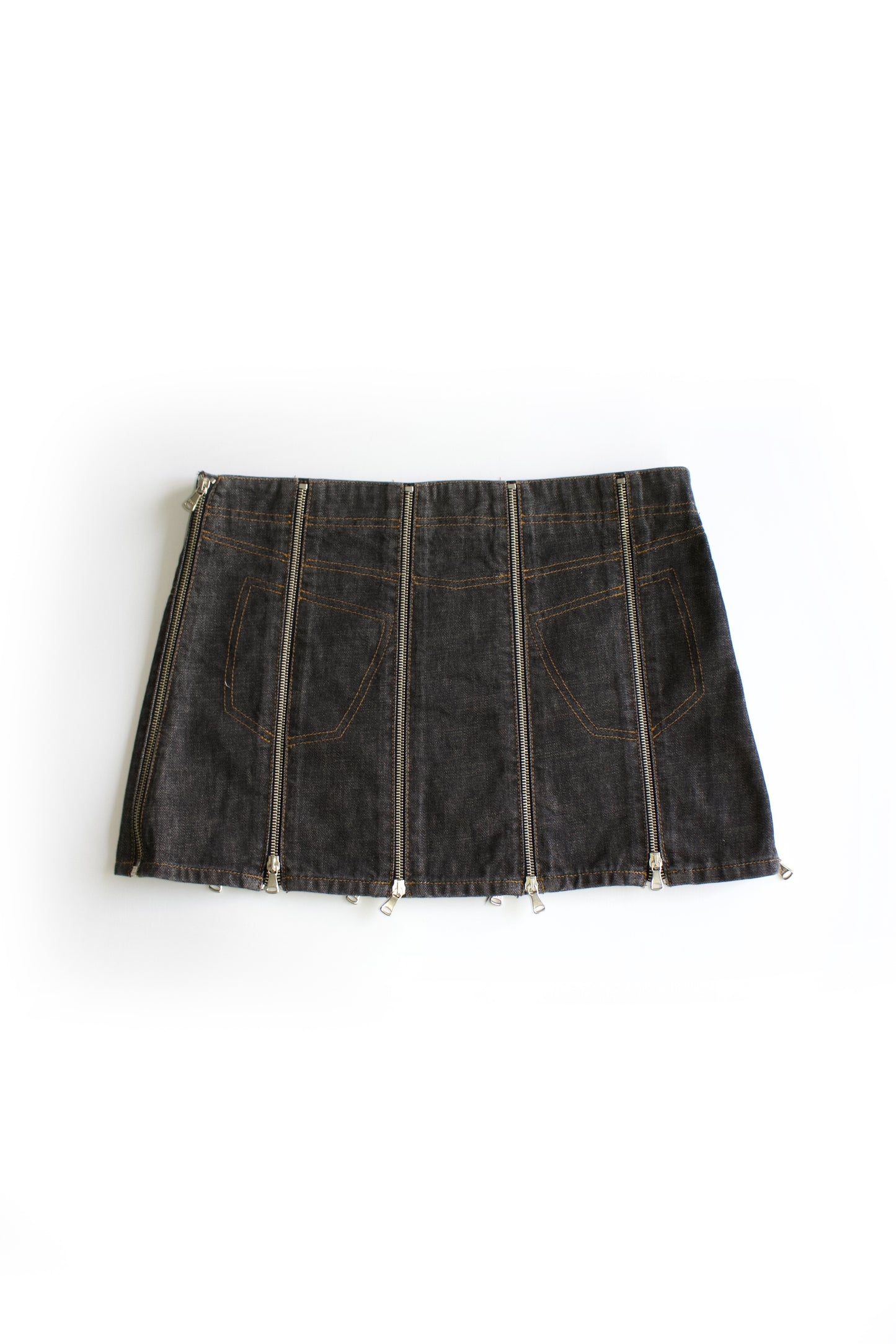 Dolce & Gabbana SS 2003 grey mini-skirt with zippers