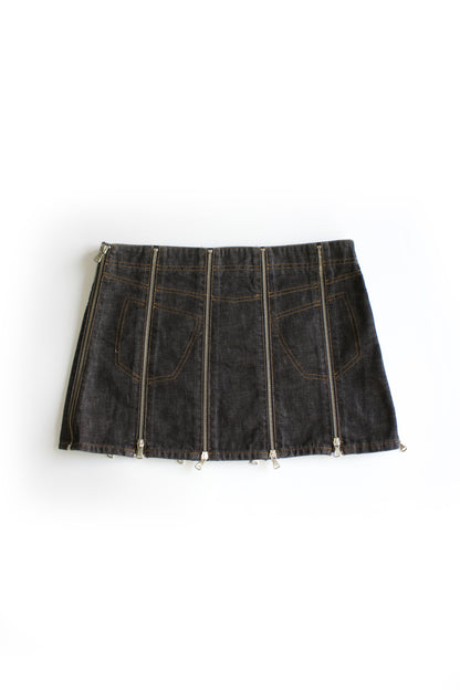 Dolce & Gabbana SS 2003 grey mini-skirt with zippers