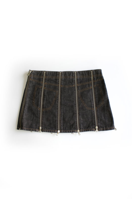 Dolce & Gabbana 2000s grey zipper mini-skirt