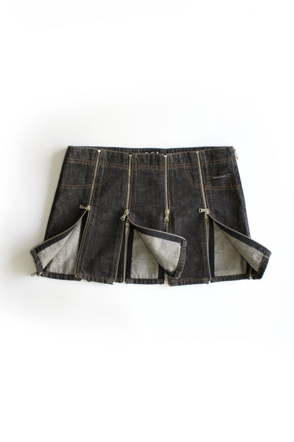 Dolce & Gabbana SS 2003 grey mini-skirt with zippers