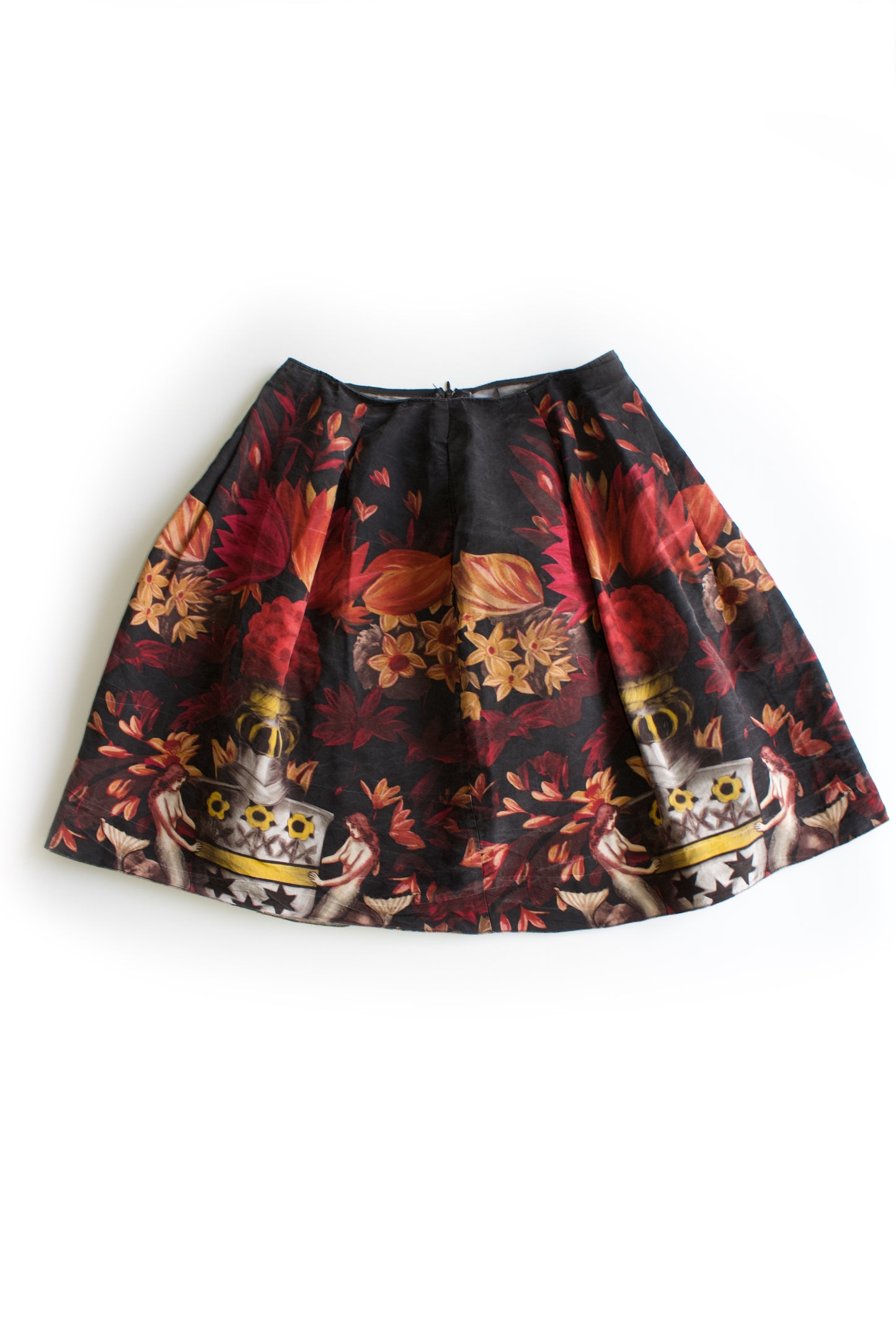 Miu Miu FW 2006 black floral printed skirt